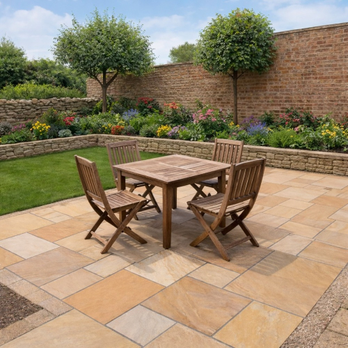 Rippon Buff Indian sandstone patio