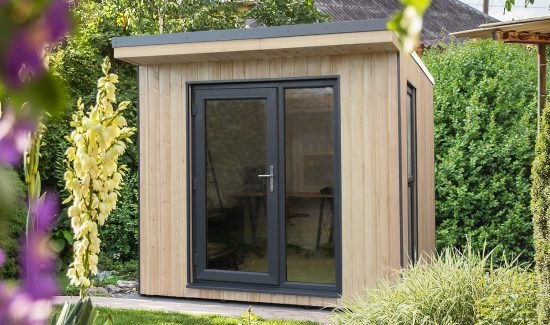 Timber summer house in a garden