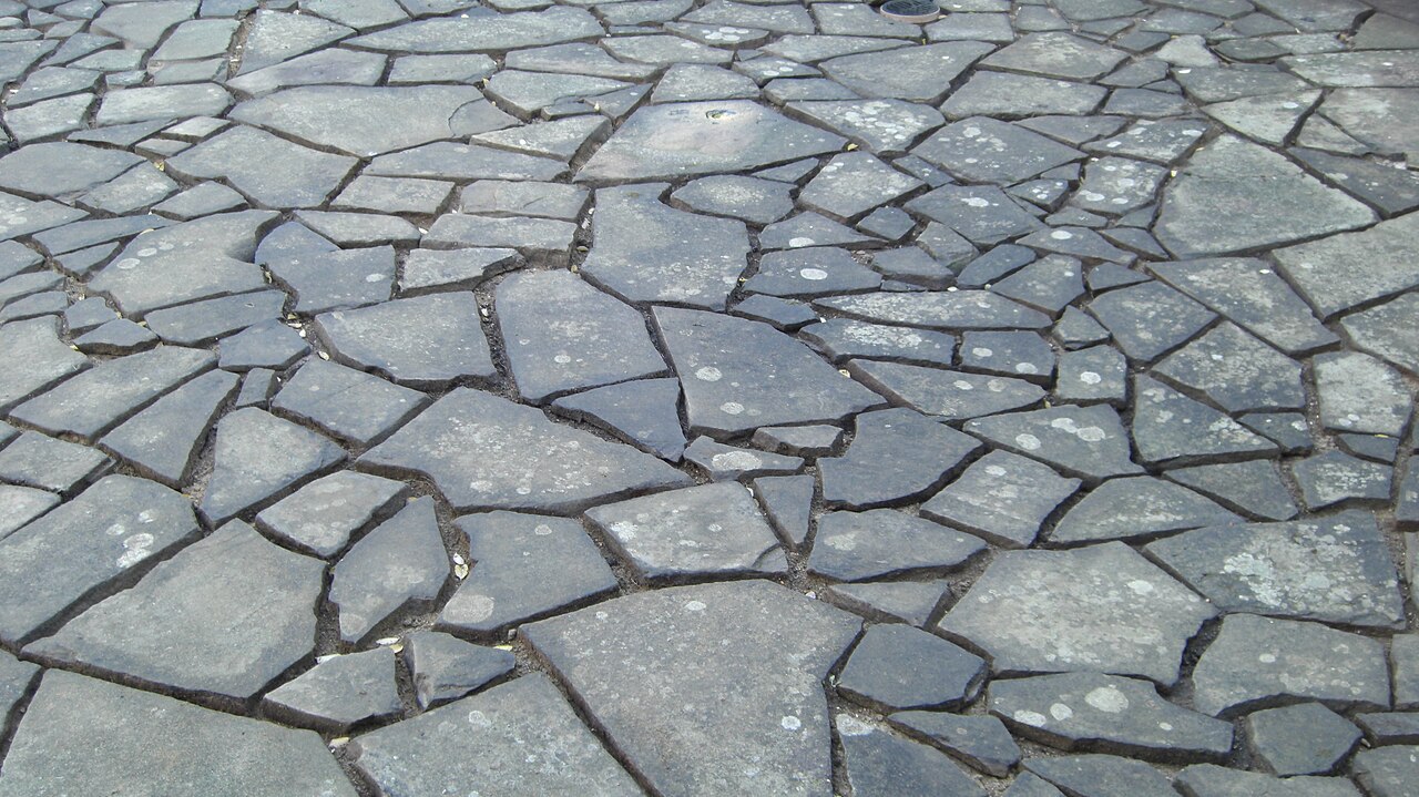 Random stone patio